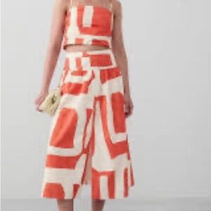 NWT Banana Republic - Crop Top and Skirt - Pleated Tub Geo Spiral